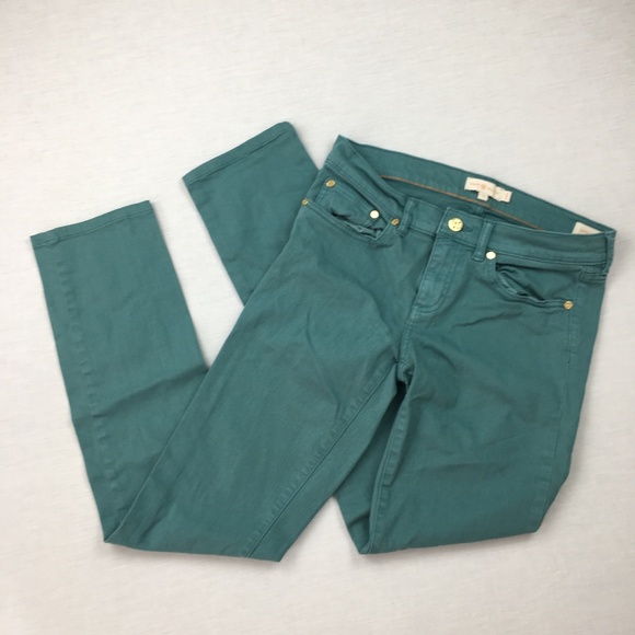 Tory Burch Sz 28 Ivy Super Skinny jeans teal pants - Picture 2 of 8